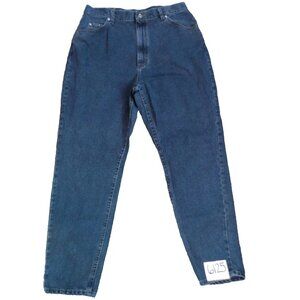 Vintage Lee Riveted Black Denim Tapered Union Made USA Women Size 18 Med (36x30)